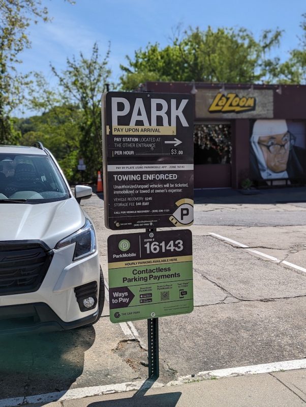 Sign Regarding Parking Lot Surrounding LaZoom Room